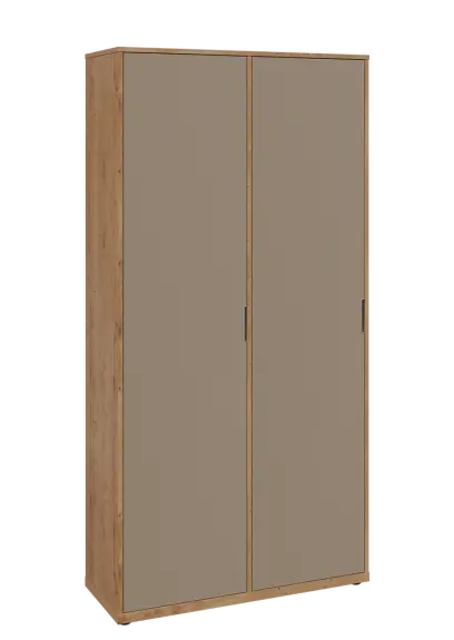 KSR6-81 L skříň šatní, 2x výsuvné ramínko, 2053x1022x400 mm, provedení levé, dub lite/latte